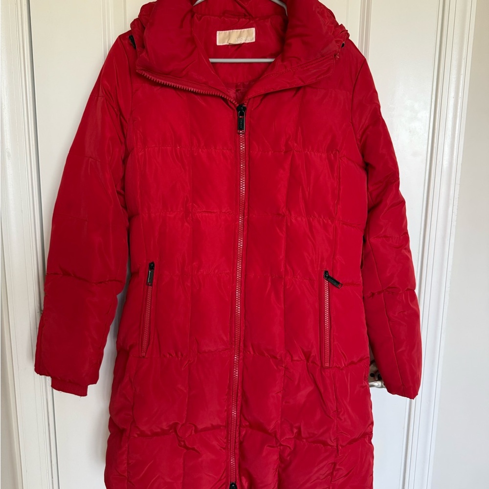 Michael Kors Long Red Puffer Coat